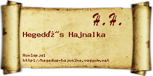 Hegedűs Hajnalka névjegykártya