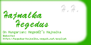 hajnalka hegedus business card